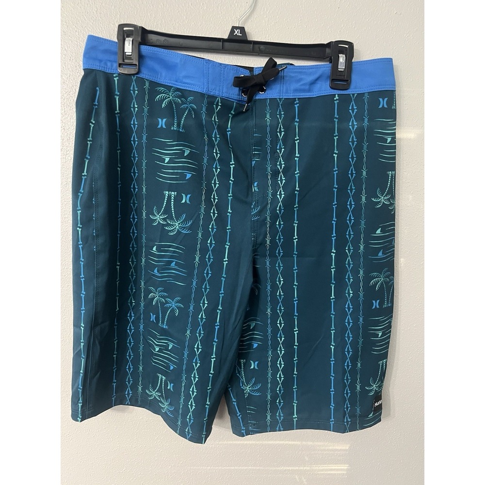 Hurley Teal and Aqua Men Swim Board Shorts
